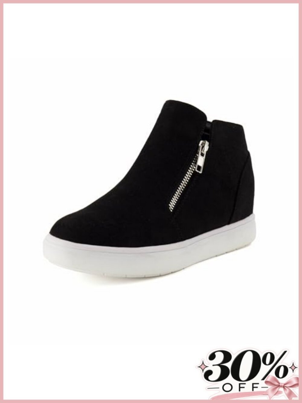 Cushionaire Hart Womens Hidden Wedge Sneakers with Dual Zippers